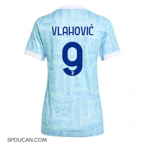 Zenski Nogometni Dres Juventus Dusan Vlahovic #9 Gostujuci 2025-26 Kratak Rukav